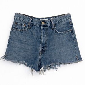 RE/DONE The Short Trucker Wash High Rise Denim Shorts Size 30 USA Made